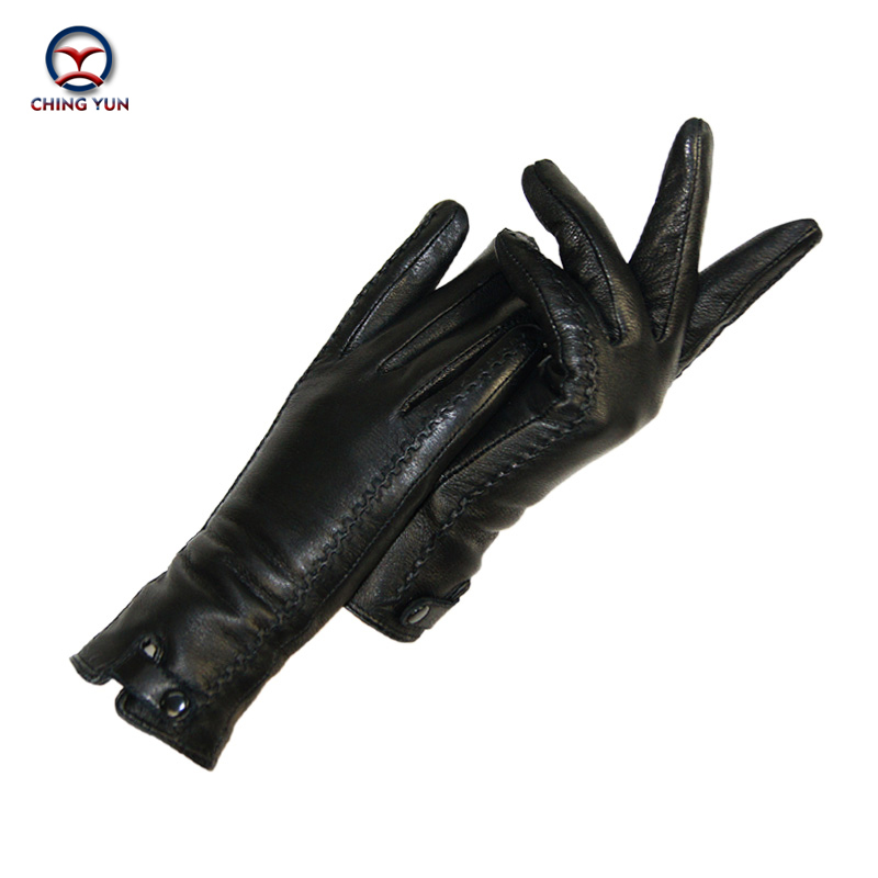 

New Women' Gloves Genuine Leather Winter Warm Fluff Woman Soft Female Rabbit Fur Lining Riveted Clasp High-quality Mittens 201104, Blue;gray