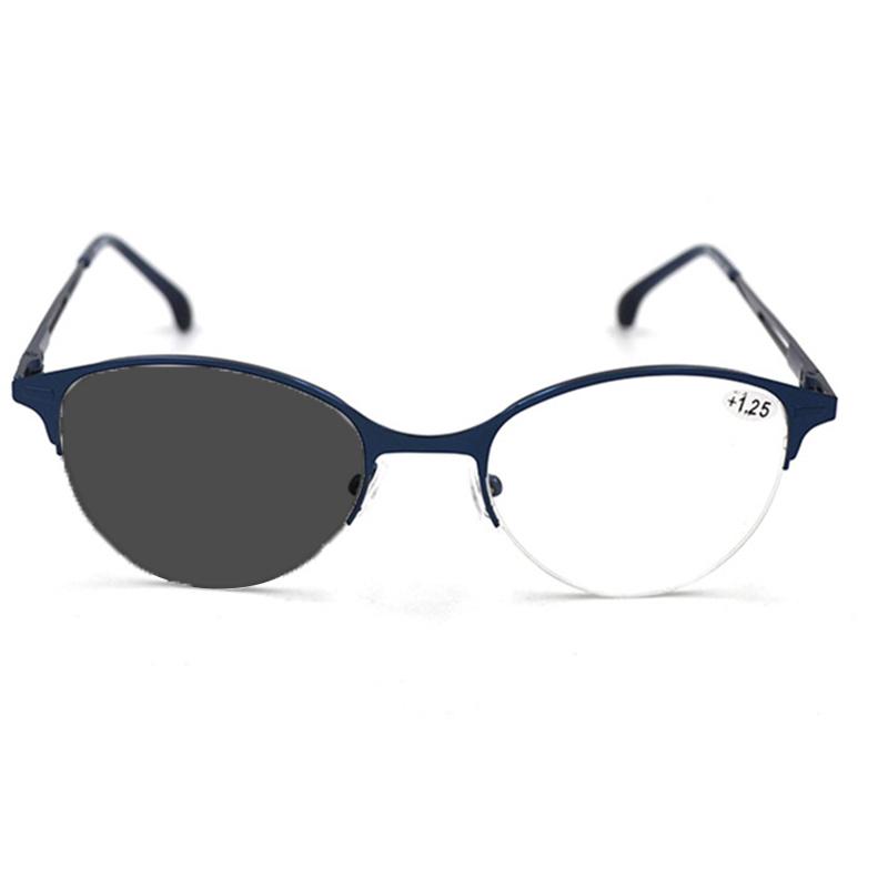 

Photochromic Glasses Reading Sunglasses Cat Eye Spectacles magnifier Gafas de lectura glasses sight Titanium Half Frame Unisex