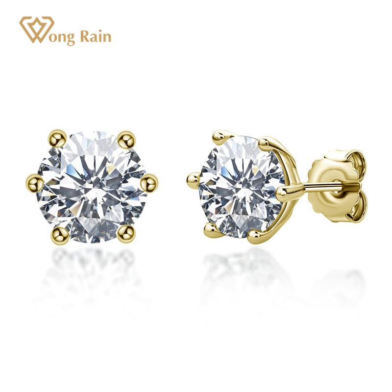 

Wong Rain Romantic Cute 925 Sterling Silver 0.5Ct Created Moissanite Diamonds Gemstone Fine Jewelry Ear Studs/Earrings For Women