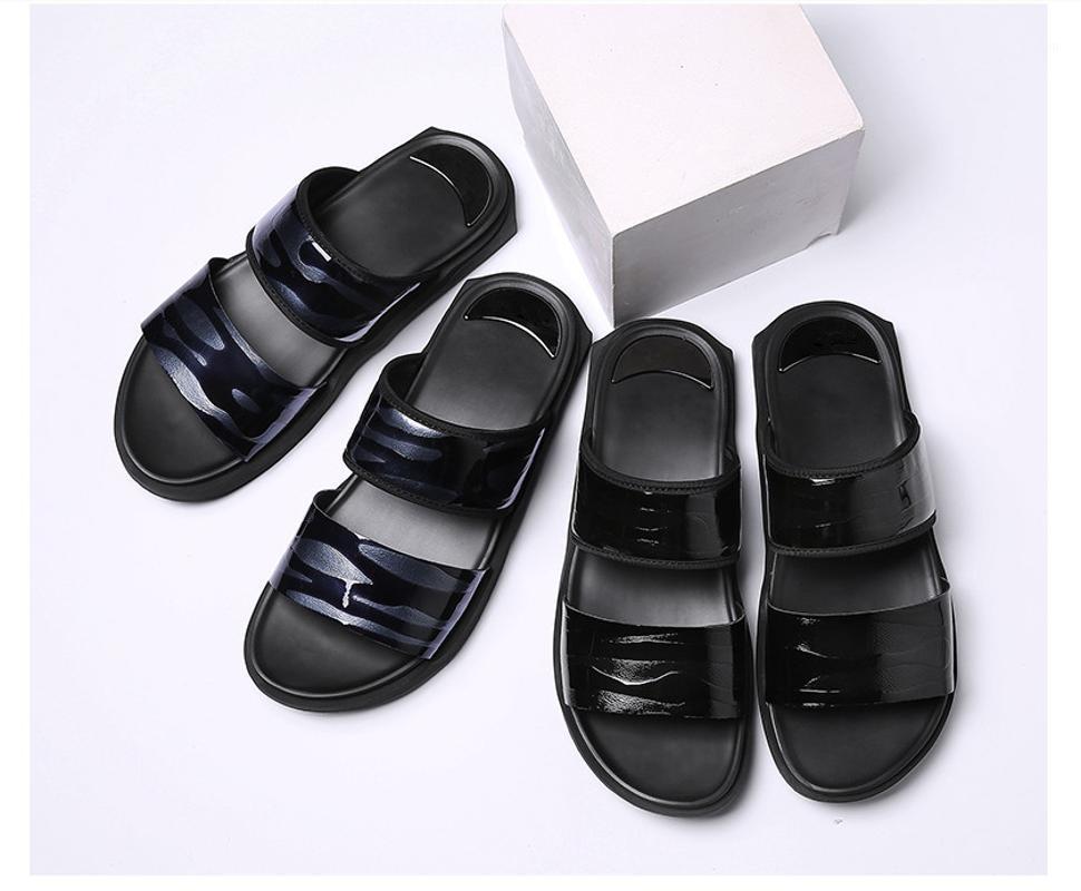 

Men Fashion Summer Genuine Leather Flip Flop Flat Slippers Men Beach Slippers Rome Outside Male Shoes Slides Free Shipping1, As pic