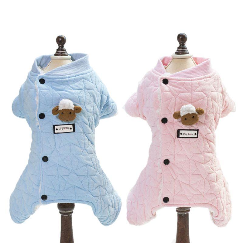 

Soft homein warm pet dog winter clothes four legs dog coats with little sheep new jackets for small dogs clothing, Pink