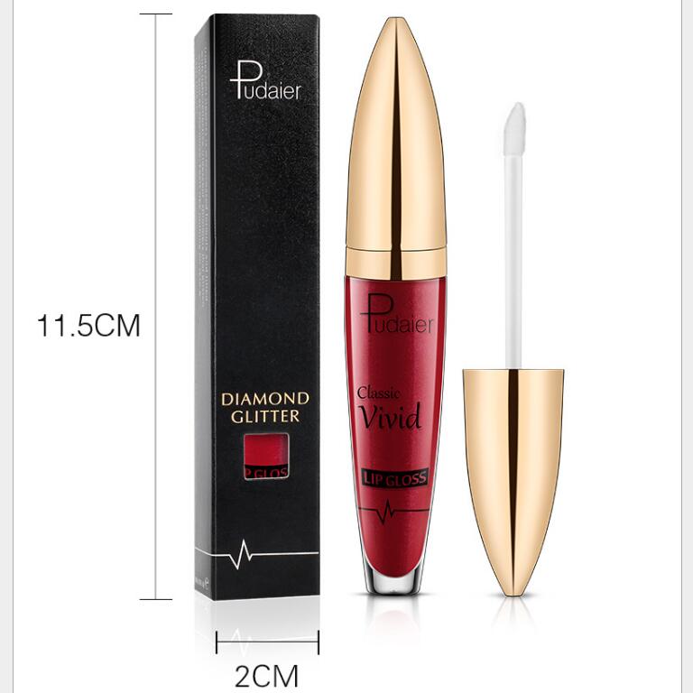 

Pudaier New Future Series Glitter Diamond Pearl Liquid Lip Gloss Metallic Shiny Waterproof Lipstick Sexy Cosmetics Lips, Customize