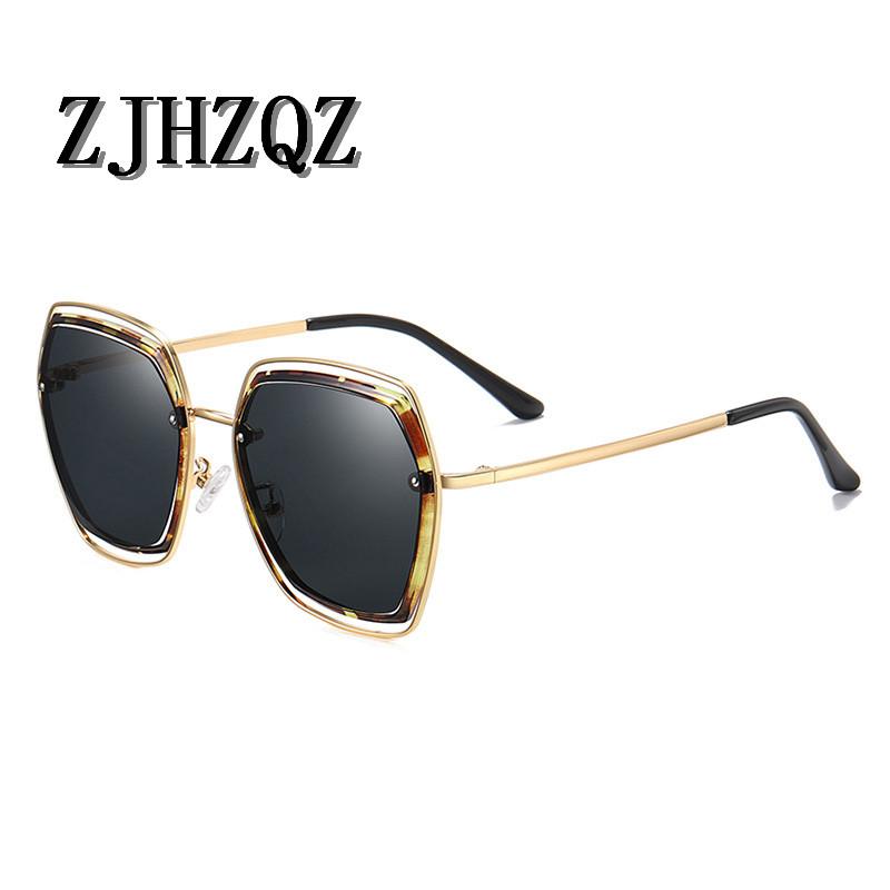 

Aviation Womens Vintage Polygon Openwork Polarized Sunglasses Unisex Pilot Outdoor Sport Travel Fashion Big Frame Eyewears New