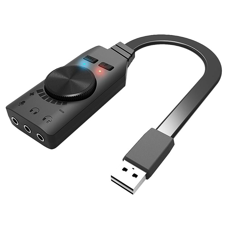 

HOT-PLEXTONE GS3 Game Sound Card, Portable Virtual 7.1 Channel USB External Mobile Phone Computer Game Sound Card