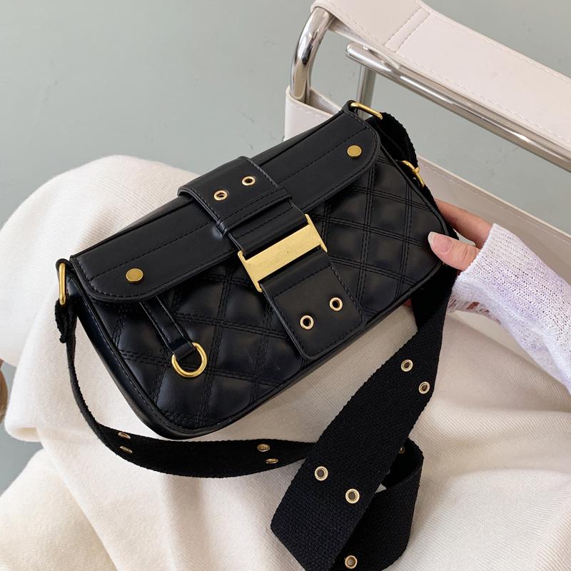 

PU Leather Crossbody Bags for Women 2021 New High Quality Women's Messenger Shoulder Bag Female Handbags 6904, Black