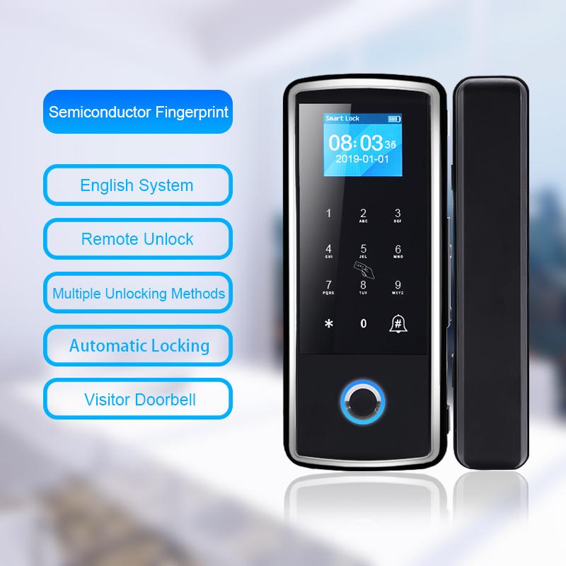 

Eseye Digital Glass Door Lock Biometric Smart Door Lock Electronic Remote Control Touch Keypad Safety For Office
