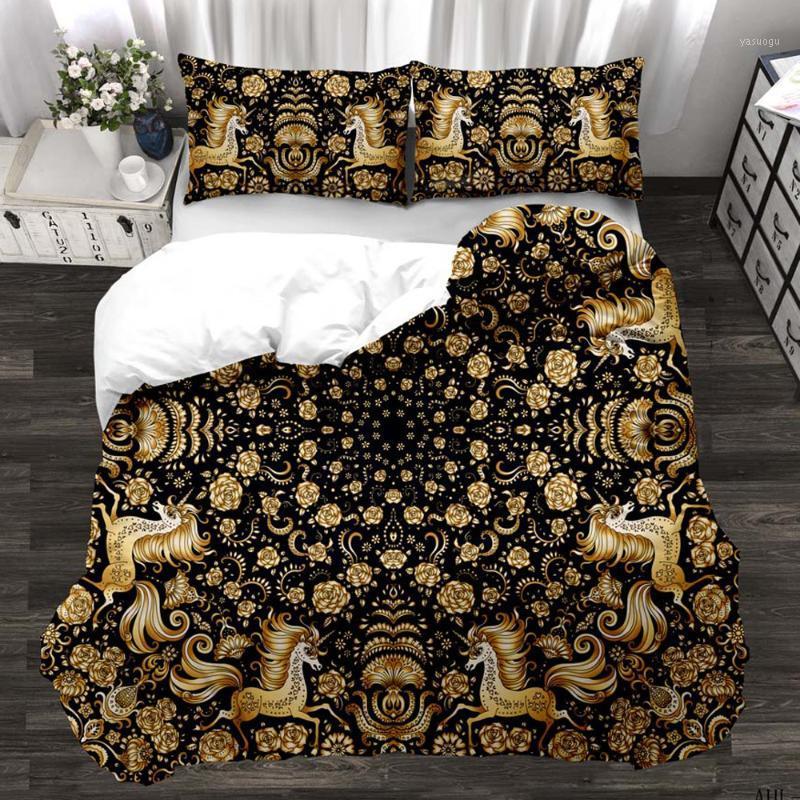 

Fashion Golden Flower Children Kids Bedding Set 3D Cartoon Duvet Cover with Pillowcase Bed Lining Comfortable Warm Home Textiles1