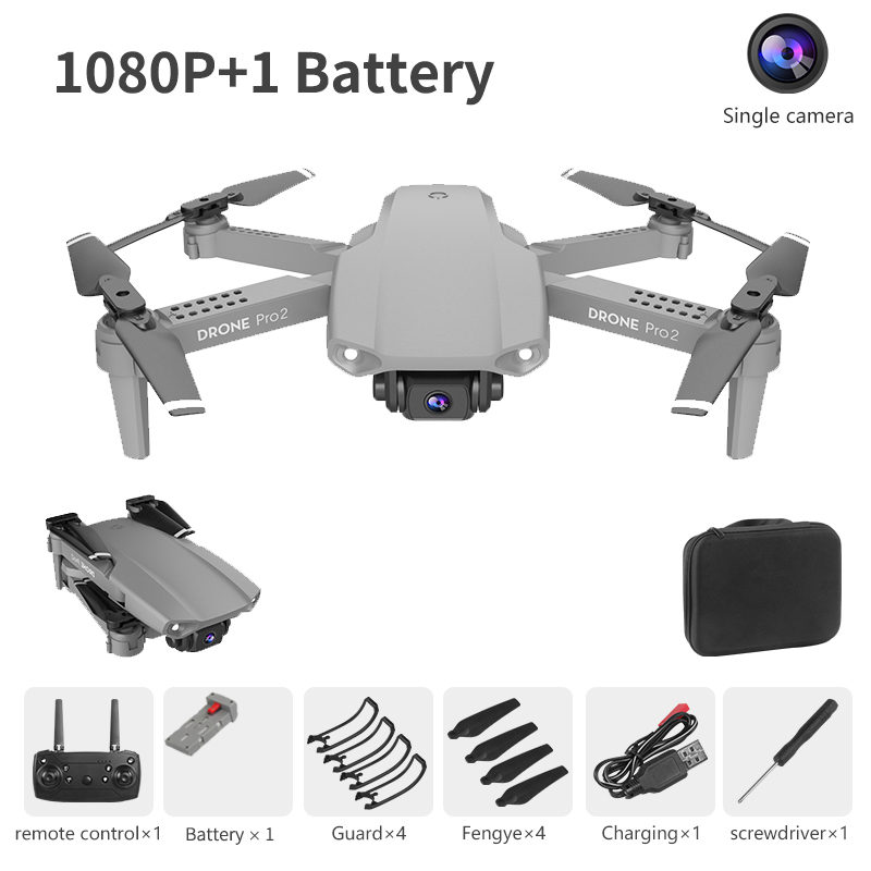 

LSKJ E99 Pro2 RC Mini Drone 4K HD Dual Camera WIFI FPV Professional Aerial Photography Helicopter Foldable Quadcopter Dron Toys, 720p black 1b