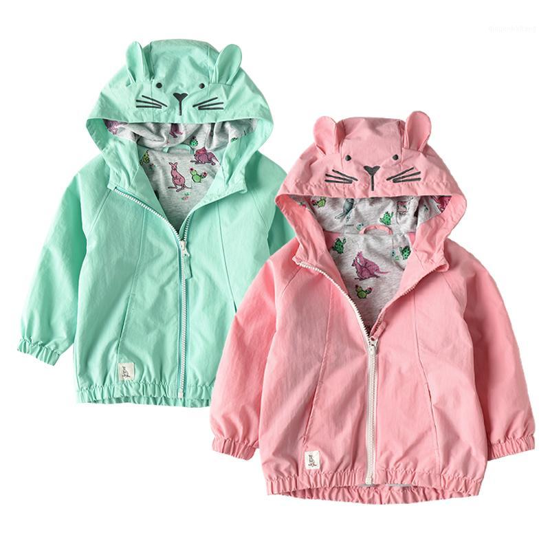 

children/kids/girls windproof autumn/spring jackerench w cotton lining w stereo ears, size 2Y to 8Y1, Blue