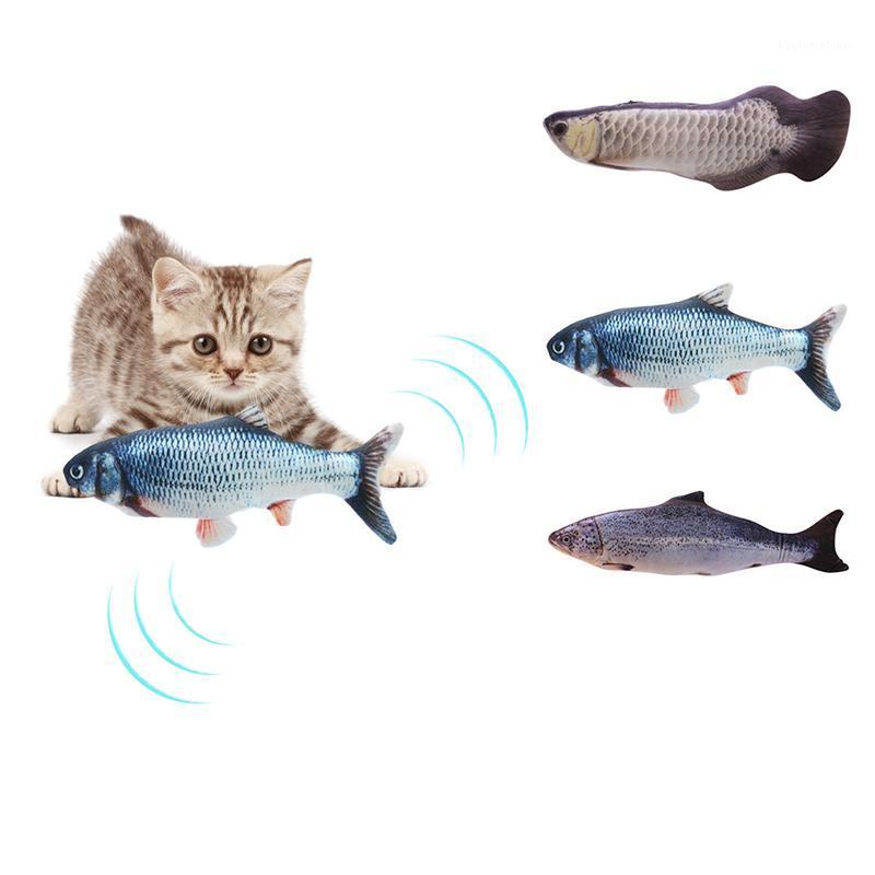 

1PC Electric Interactive Cat Wagging Fish Realistic Plush Catnip Fish Mint Catnip Chewing Toys Cat Game Interactive Pet Supplies1