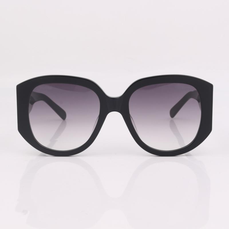 

Black Oval frame grey gradient lens fashion sunglasses women,big chunky women eyewear wide side