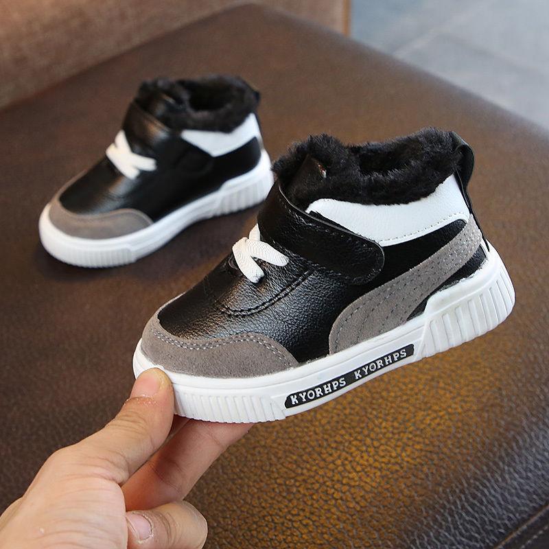 

1-7 Years 2020 New Fashion Winter Baby Casual Shoes Kids Autumn Boy Sneakers Shoe Toddler Pu Leather Children Shoe Black White