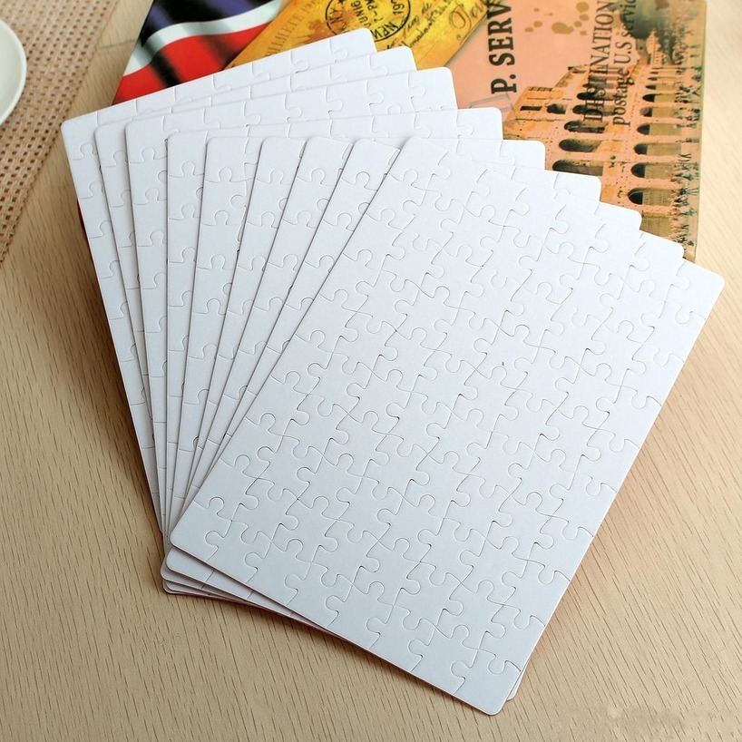 

Sublimation Puzzle A4 Size DIY Sublimation Blanks Puzzles White Puzzle Jigsaw 80pcs Heat Printing Transfer Handmade Gift C0121