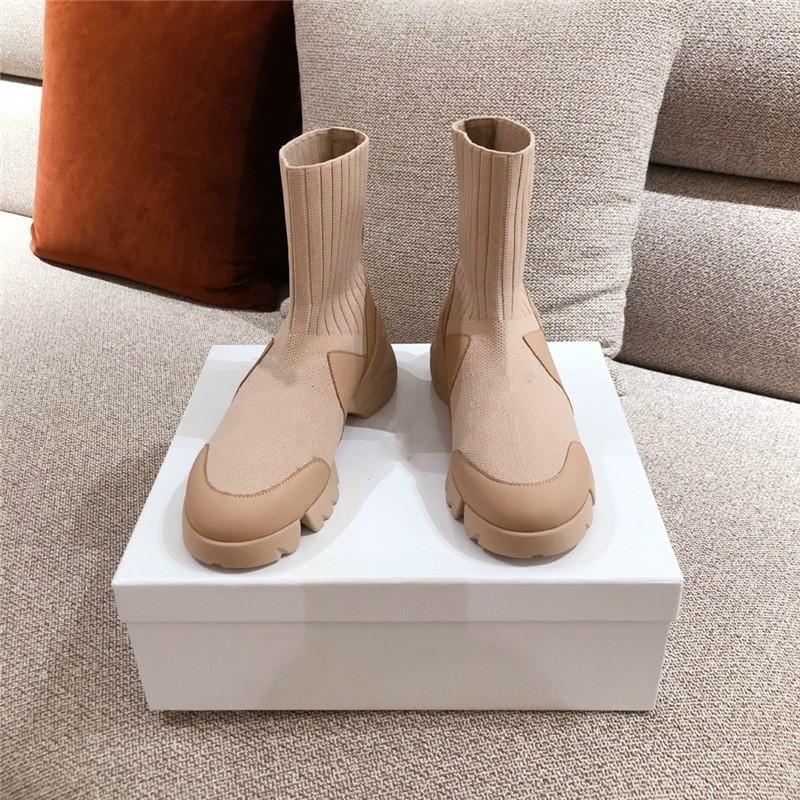 

New Fashion Womens Boots Stretch Fabric Reflective Letters Socks Boot Platform Shoes for Women Casual1, One box