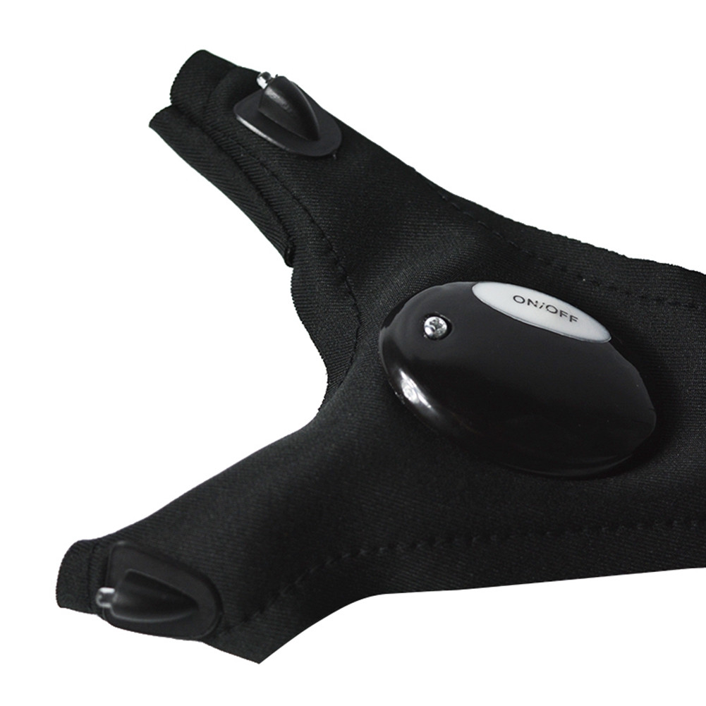 

1pc Night Fishing Glove with LED Light Rescue Tools Outdoor Gear Black Waterproof night outdoor Fishing Glove With light