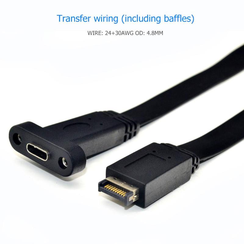 

30cm USB 3.1 Voorpaneel Header om USB-C Type C Vrouwelijke Type E Mannelijke Vrouwelijke Moederbord Uitbreiding Kabel Connector