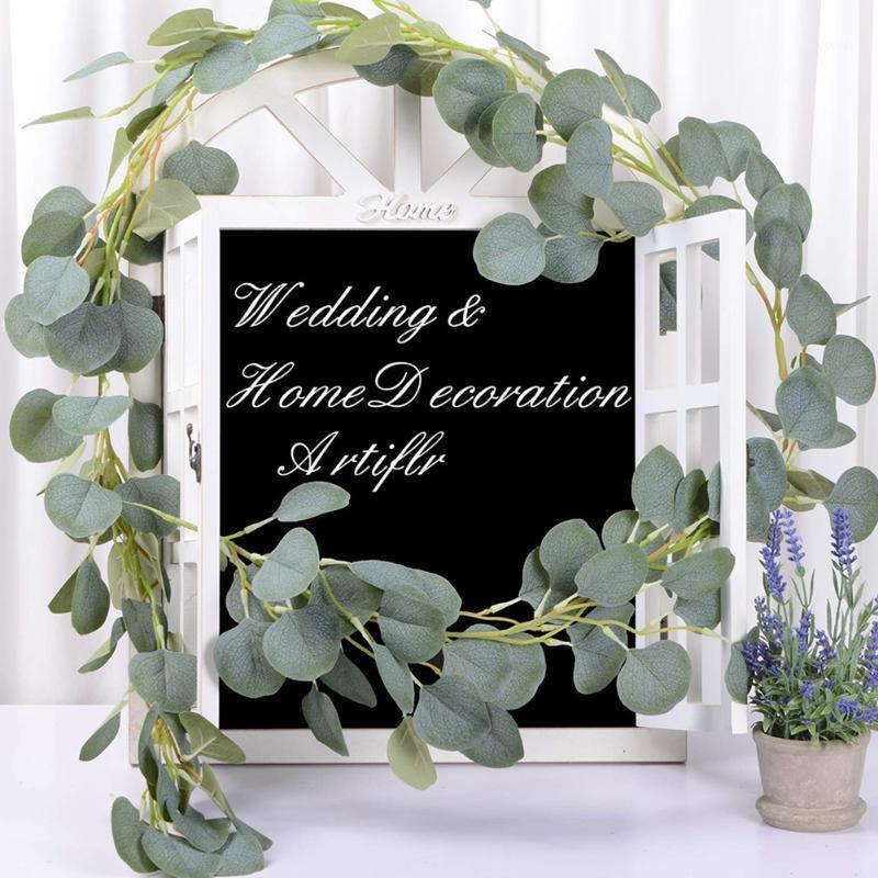 

200cm Artificial Fake Eucalyptus Garland Long Leaf Plants Vine Greenery Foliage Table Home Decor Wedding Party Decoration1, Deep pink