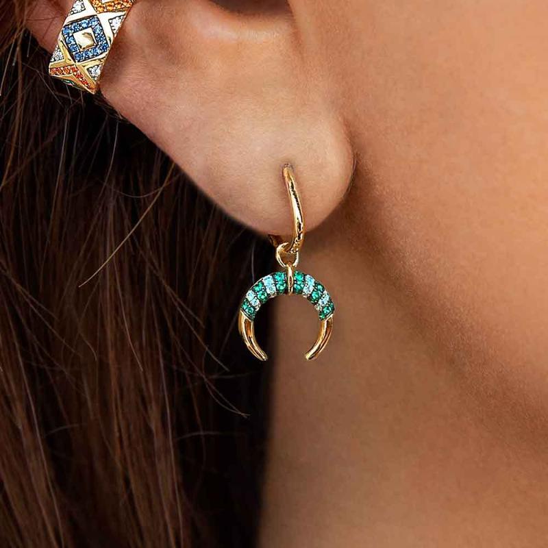 

New earrings feature asymmetrical colorful striped earrings with irregular