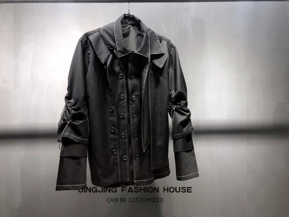 

2021 New Bright Black Line Design Three Layers Jacket Man Woman FF3E, 11