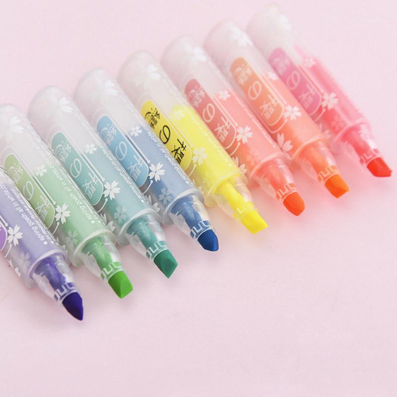 

8Color/Set Creative Mini Fluorescent Highlighter Pen Hand Account Drawing Pen Marcador Child Gift Office&School Supplies Wholesa1