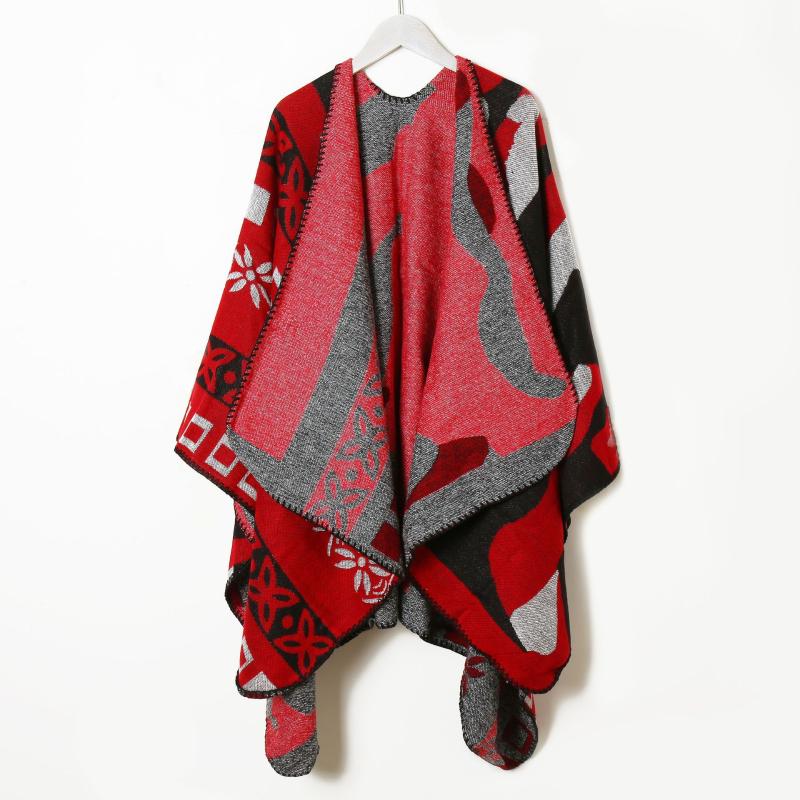 

Scarves PHLE Factory Wholesale Travel Po Cloak With Shawl Scarf Dual-use Female Autumn And Winter Thickened Warmth Big Poncho