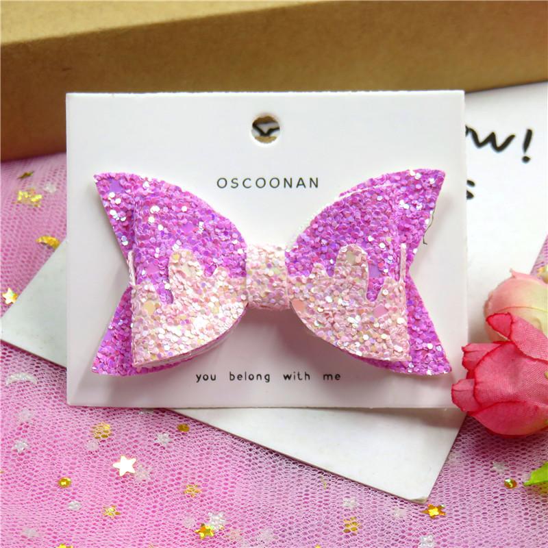

1 Piece Lovely Fish Flash Ties Bows Elastic Bands For Baby Girls Hairpin Creativity Pink Clip Scrunchy Kids Hair Accessories NEW, With elastic bands
