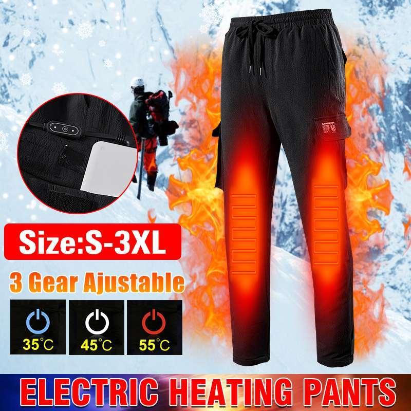 

5V/2AUSB Men Women Cotton Electric Heated Warm Pants Warmer Heating Elastic Trouser 3 level Temperature Winter Heated Pants1, Green