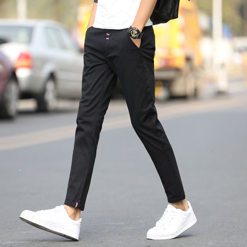 

Autumn 2021 New Men's Pants Thin Cotton Nine Beautiful Points Straight-leg Hot Black Free Sweatpants LAVO, Royal blue.