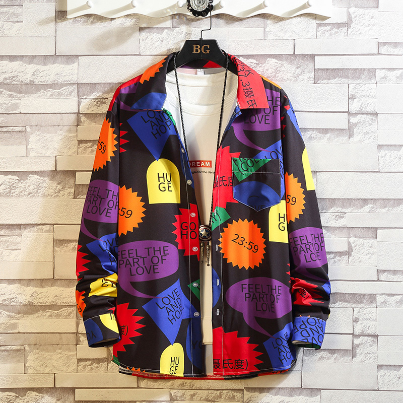 

2021 New Beach Floral Printing Shirt for Autumn Spring Men's Clothing Long Sleeves Size 5xl 8W6S, C301 a