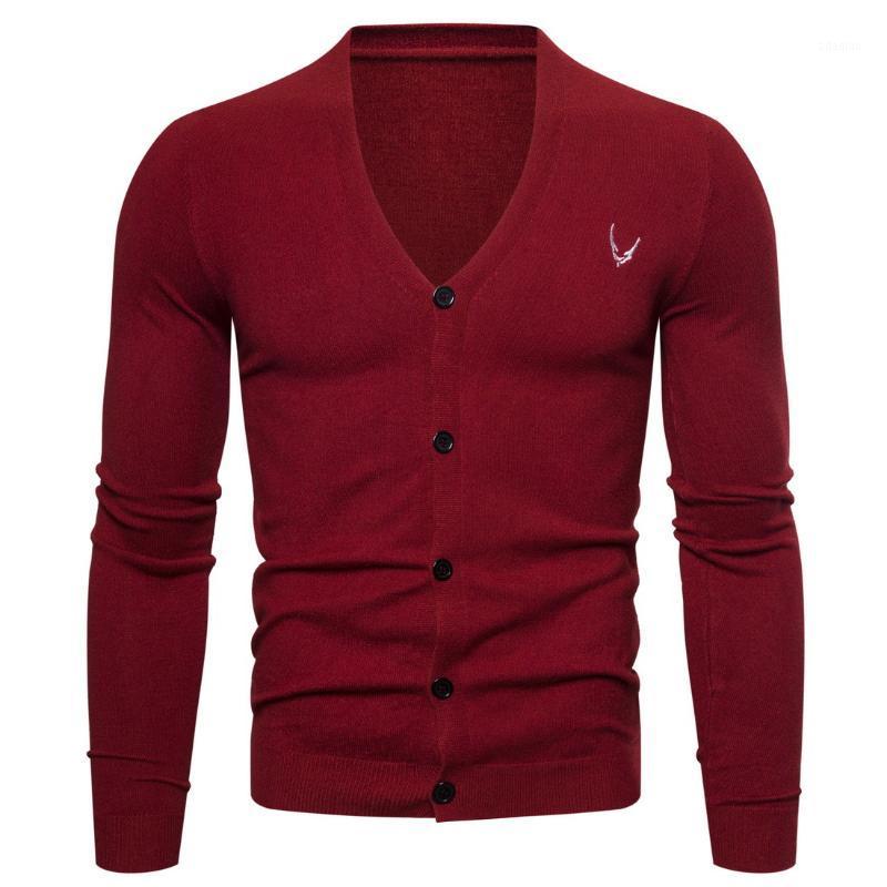 

Men' Knitwear Cotton Jacket V-neck Long Sleeve Solid Slim Fit Autumn Winter Wear Clothes Fashion Male Wool Sweaters1, Black