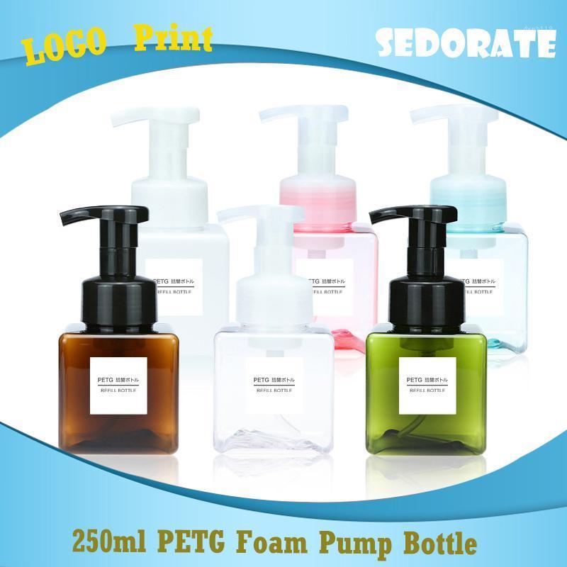 

Sedorate 20 pcs/Lot 250ML Square PETG Pump Foam Bottle Empty Cosmetic Containers Plastic Face Foam Refillable Bottle FY0031