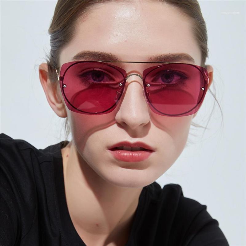 

2020 Oversized Square Double Beam Colorful Ladies Private Label fashion women polarized sunglasses vintage vintage punk 90s1
