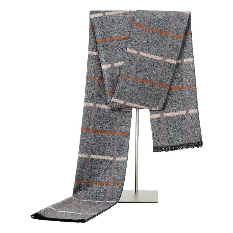 

Autumn and winter scarf men's business casual winter brushed warm scarf wild well pattern square wholesale