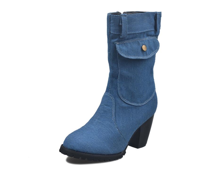 

Winter women's Pu boots fashion women's boots trendy women's leather boots hot and nice style best selling, Blue