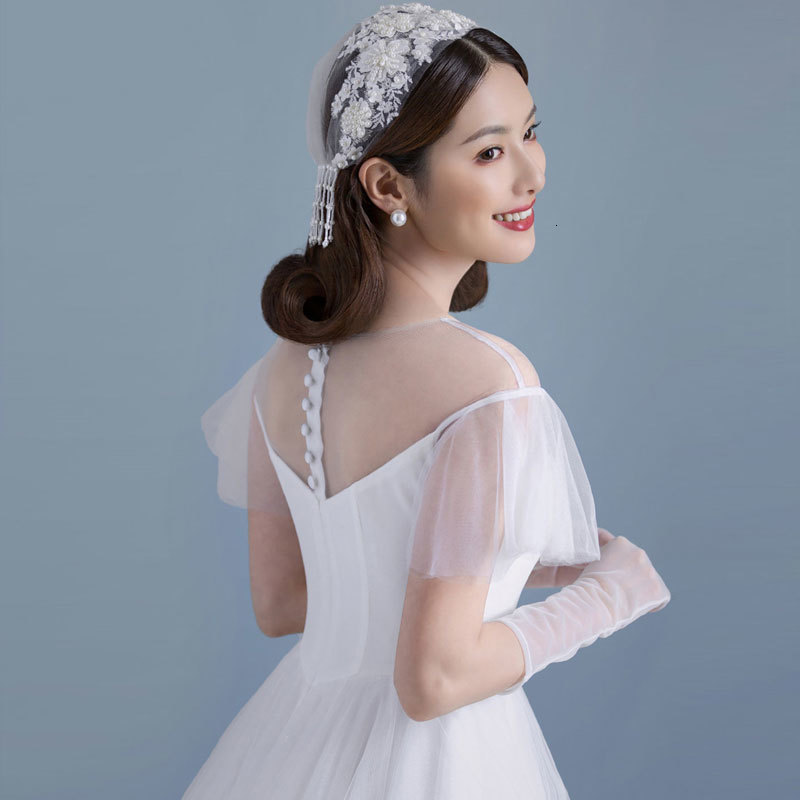 

2021 New Short Bride, Neck Is Long Dress Bride Suknia. ZGL9, Same as the photos