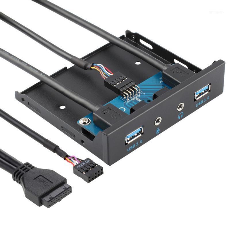 

Hubs Desktop USB 3.0 Front Panel 3.5 Inch Hub Connector Adapter 2 Ports 1 HD Audio Output Port Microphone Input Port1