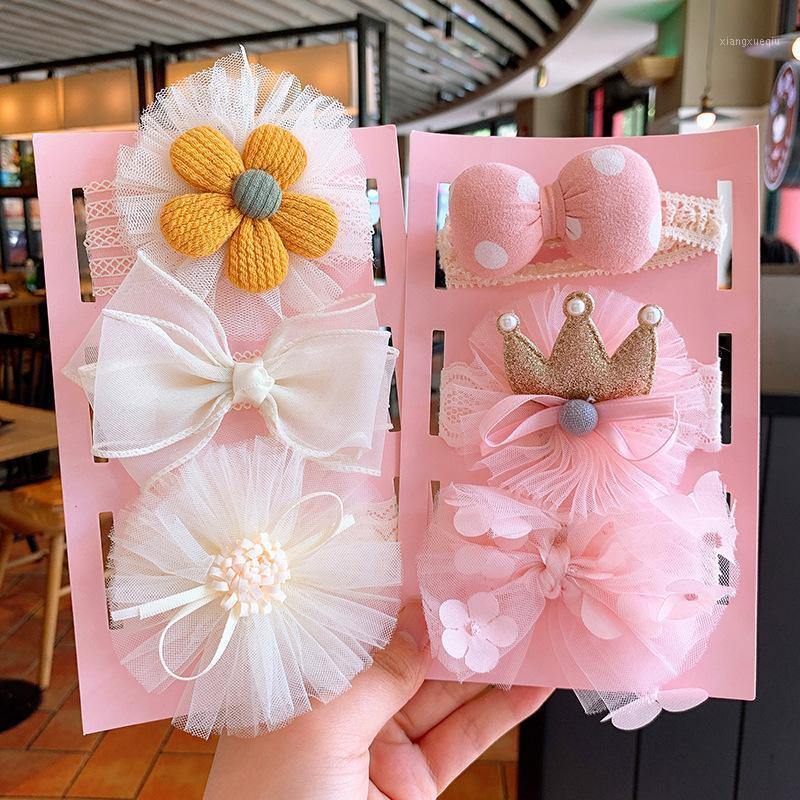 

3 Pcs/Set Lace Baby Girl Headband Crown Bows Kids Turban Elastic Newborn Headbands Hair Bands For Girls Baby Hair Accessories1, Style 3 set