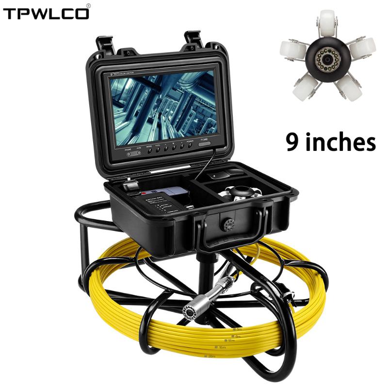 

23MM Lens Industry Pipeline Endoscope 9 inch LCD 20m Cable Underground Sewer Pipe Drain Inspection Camera System