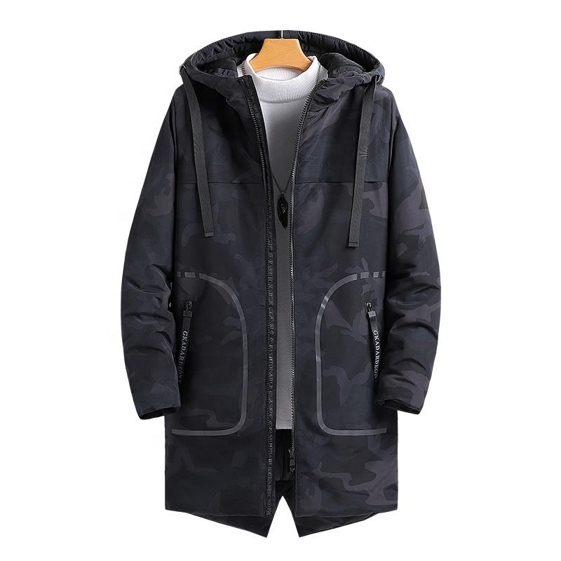 

Men's Coat Winter Jackets Windproof Long Parka Black Outerwear Warm Casual Hooded Down Coat
