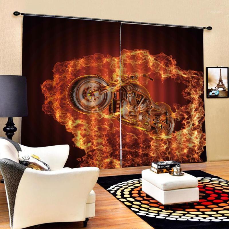 

Custom curtains Flame car Photo Printing Blackout 3D Curtains for Living Room Bedding Room Hotel Drapes Cortinas1, As pic