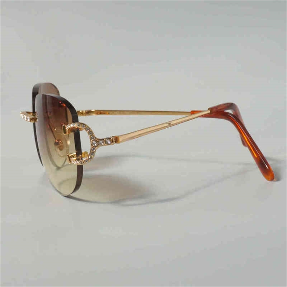 

Stones Sunglasses Diamond Sunglasses Men Rimless Rave Festival Shades Designer Lunette Soleil Classic Sun Glasses French