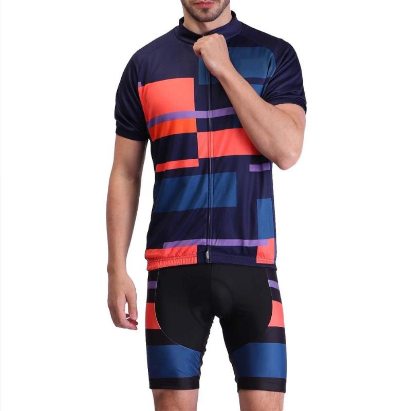 

Men Pro Team Triathlon Suit Cycling Jersey Skinsuit Jumpsuit Maillot Wetsuit Ropa ciclismo hombre shorts sleeve Swimwear set gel, Red