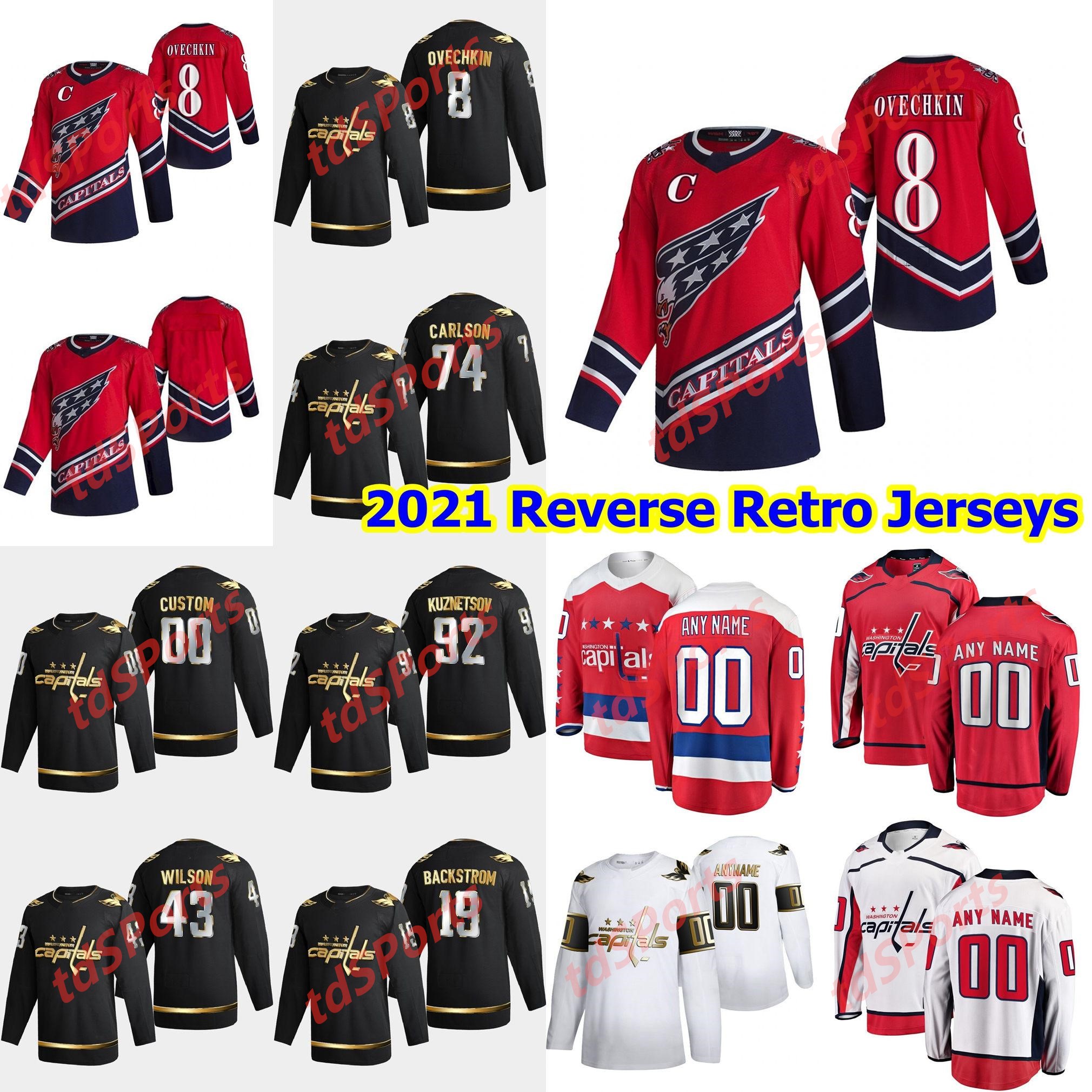 

Washington Capitals 2021 Reverse Retro Hockey Jerseys Michal Kempny Jersey Nic Dowd Pheonix Copley Travis Boyd Dmitry Orlov Custom Stitched, As shown in illustration
