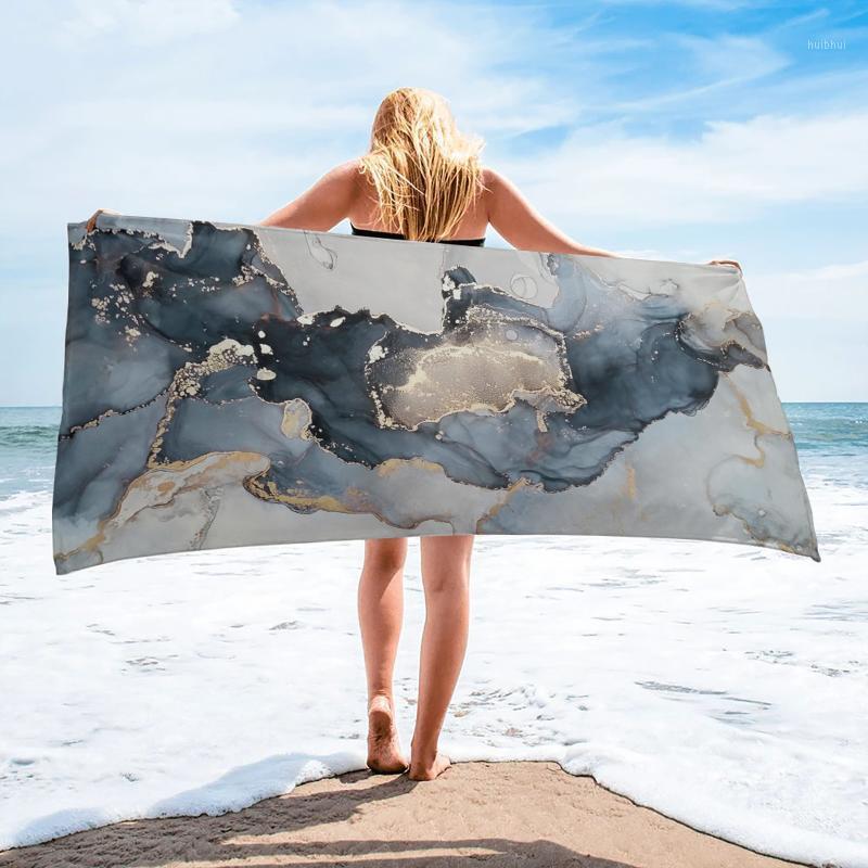 

Marble Texture Ink Painting Golden Lines Bath Towel Swimming Quick-Dry Bath Towel Bathroom Accessories Microfiber Beach Towels1, As pic