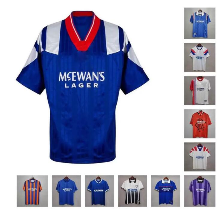 

Retro 20 21 Glasgow Rangers FC Soccer Jerseys 2021 Football Shirt GASCOIGNE 87 90 92 94 96 97 99 01 KENT STEWART ARIBO LAUDRUP MCCOIST Adult, Rangers 82-83 away