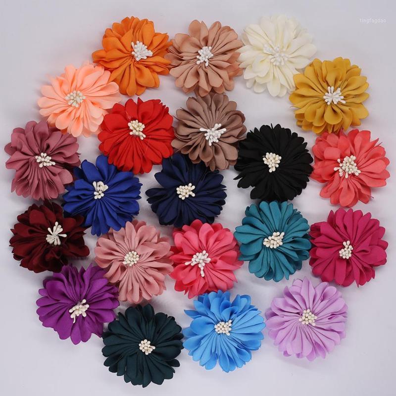 

20Pieces/Lot Size 5.5CM Fabric Cloth Flower Heads Handmade Daisy Flowers Material DIY For Wedding Girl Hair Flower Accessories1, Black