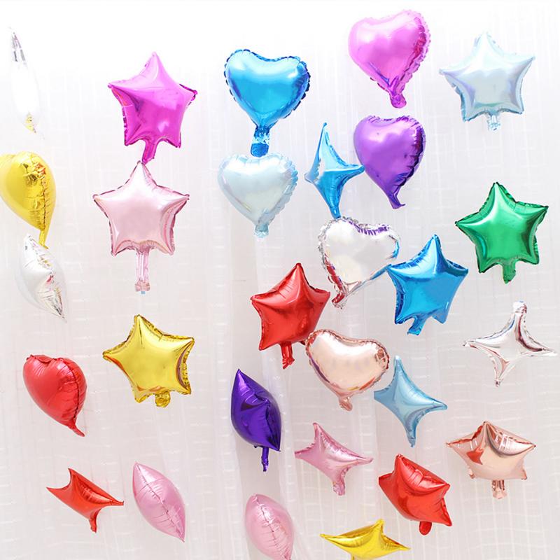 

10/20pcs 5/10inch Star Heart Foil Balloons Wedding Birthday Party Backdrop Decor Air Inflatable Globos Child Gift Toy Balloons