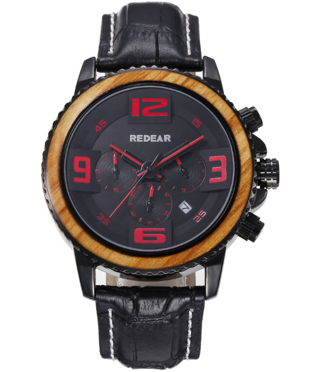 

Function six-hands calendar waterproof watch large dial belt men's quartz watch