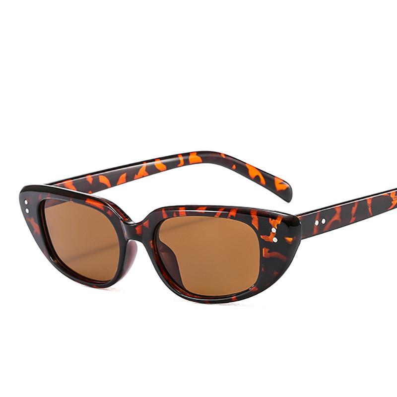 

Sunglasses 2021 Rivet Classic Retro Women Small Cet Eye Square Frame Sun Glasses Ladies Ocean Lens Oculos UV400