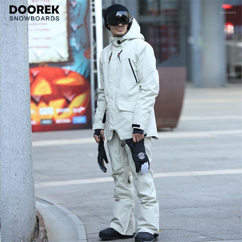 

DOOREK Women Men Snowboard Camo Ski Jacket Pants Waterproof Warm Outdoor Camping Hiking Snowboard Hooded Jacket Men Ski Suit 171, As pic